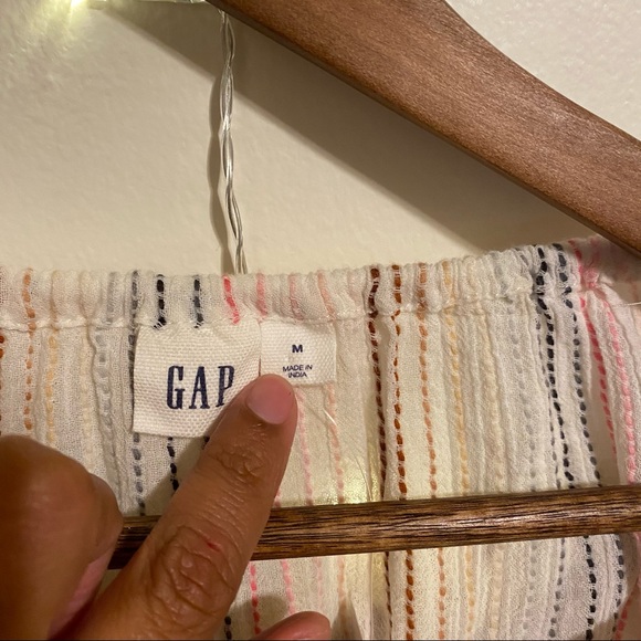 Gap • Tunic • Embroidered • Stripes • Beige • Pink - Picture 3 of 6